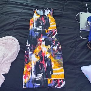 Colorful sleeveless cocktail dress